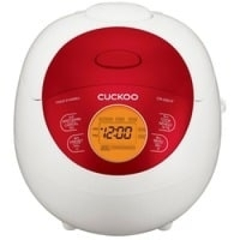 Cuckoo Reiskocher CR-0351F (weiß/rot, 425 Watt, 0,54 Liter)