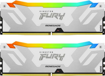 Kingston FURY Renegade RGB weiß/silber/Kit/32GB/DDR5-6400/CL32-39-39/on-die ECC